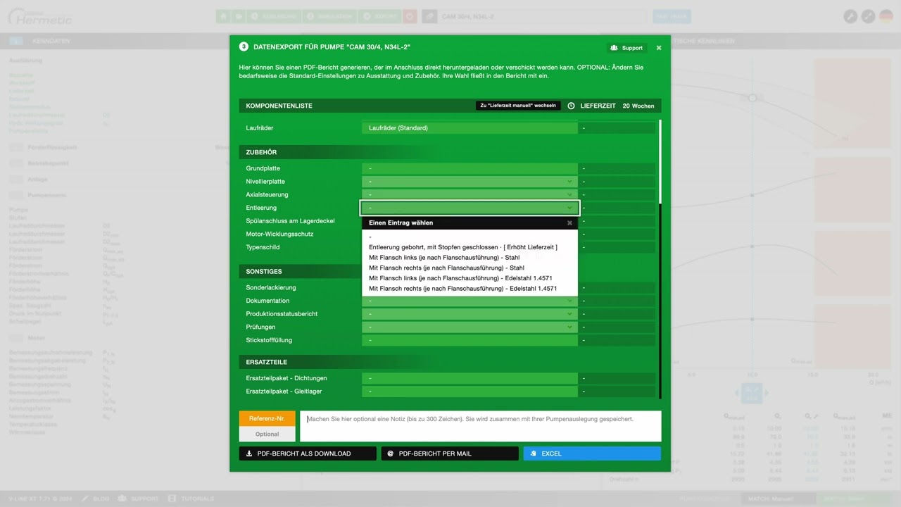 HERMETIC Experten-Tool | Datenexport
